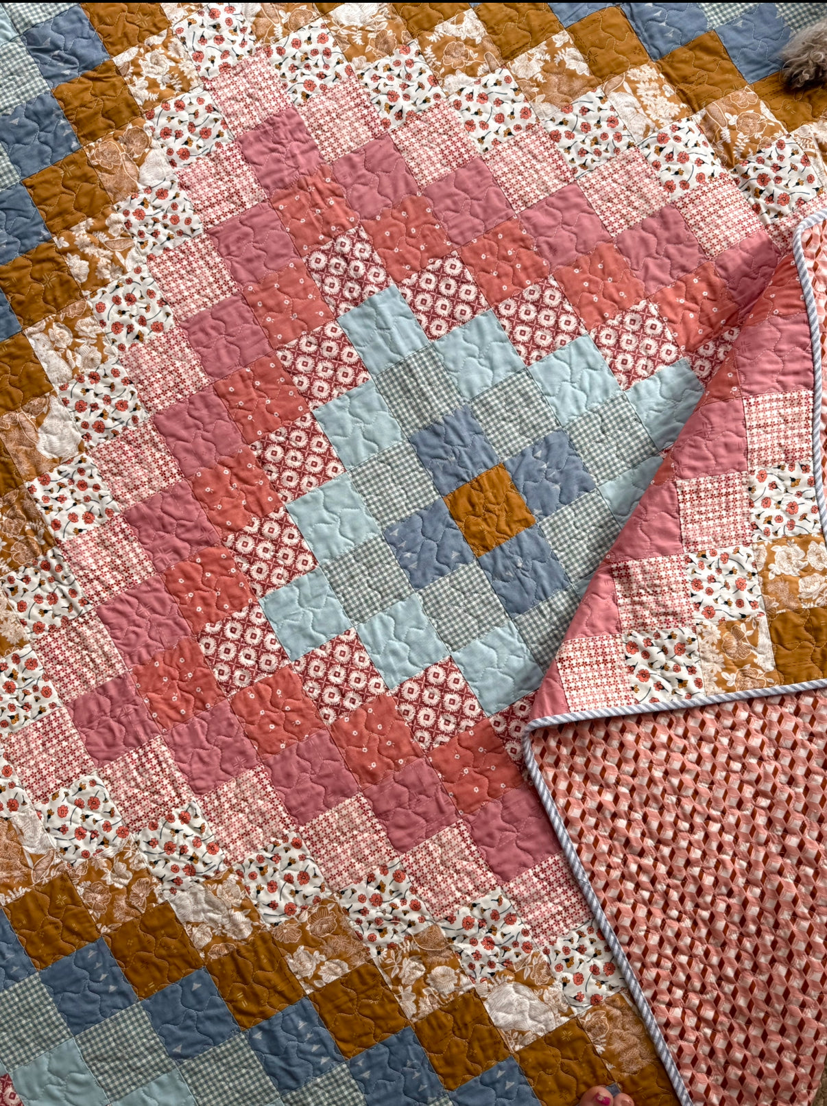 Trip Around the World Throw Size (63” x 63” )