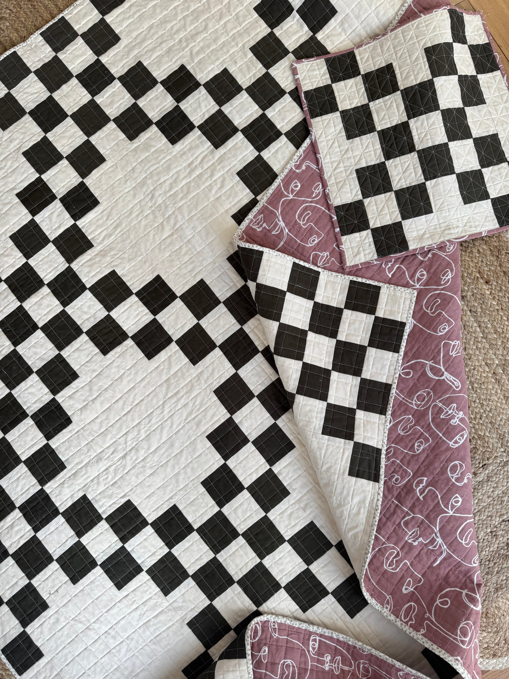 Double Irish Chain-  Throw Size (63” x 63” )