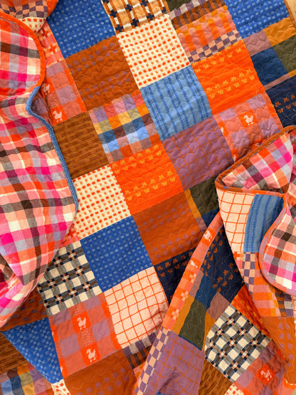 Big Squares Fine and Dandy Throw Quilt (72” x 61” (183cm x 155cm)