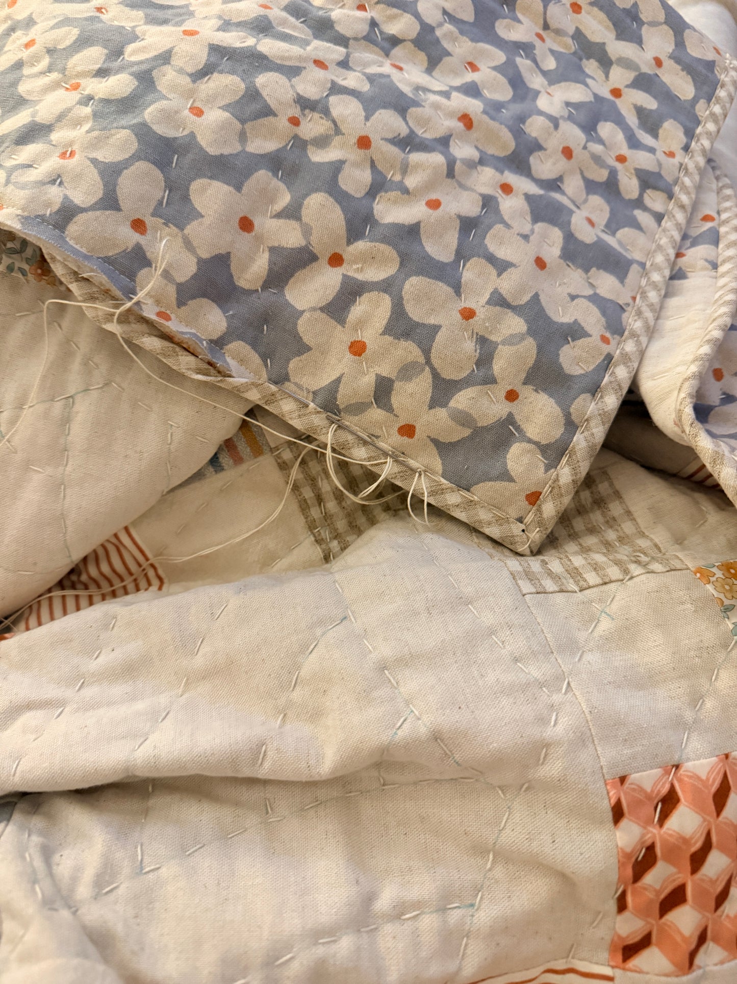 Kind and Gentle Irish Chain square throw (68” x 68” / 173cm x 173cm)