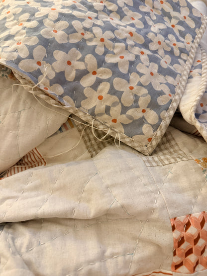 Kind and Gentle Irish Chain square throw (68” x 68” / 173cm x 173cm)