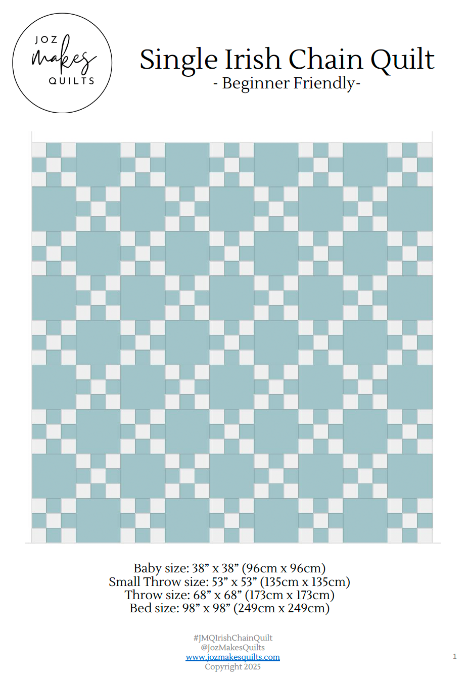 JMQ Single Irish Chain Quilt Pattern