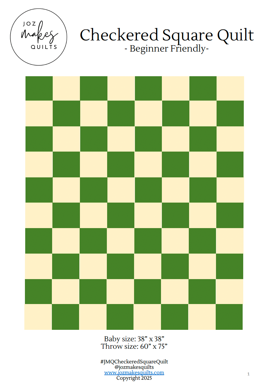 Checkered (Checkerboard) Quilt Pattern - beginner friendly and fast