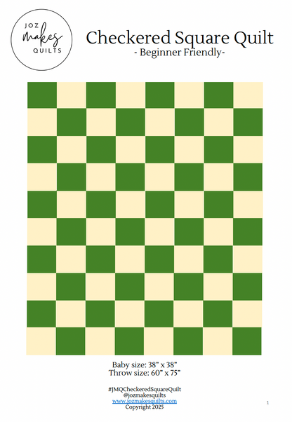 Checkered (Checkerboard) Quilt Pattern - beginner friendly and fast