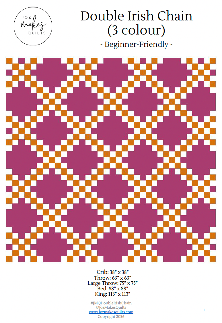 Double Irish Chain (Three Colour) Quilt Pattern