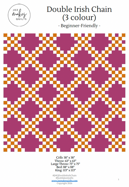 Double Irish Chain (Three Colour) Quilt Pattern