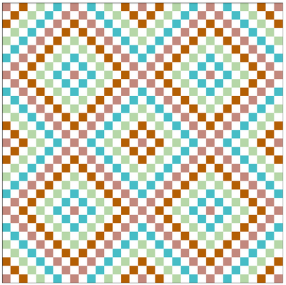 Small Squares Trip Around the World quilt pattern