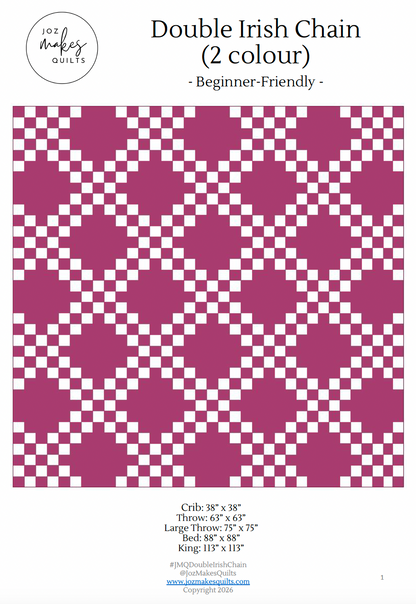 Double Irish Chain (Two Colour) Quilt Pattern