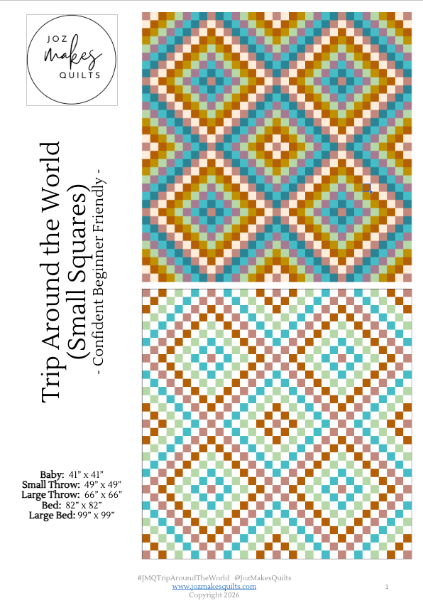 Small Squares Trip Around the World quilt pattern
