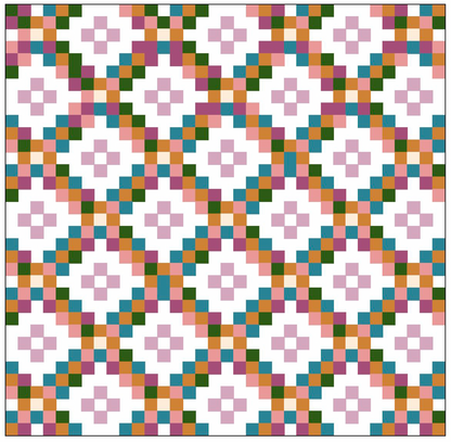 Scrappy Flowers Double Irish Chain Quilt Pattern