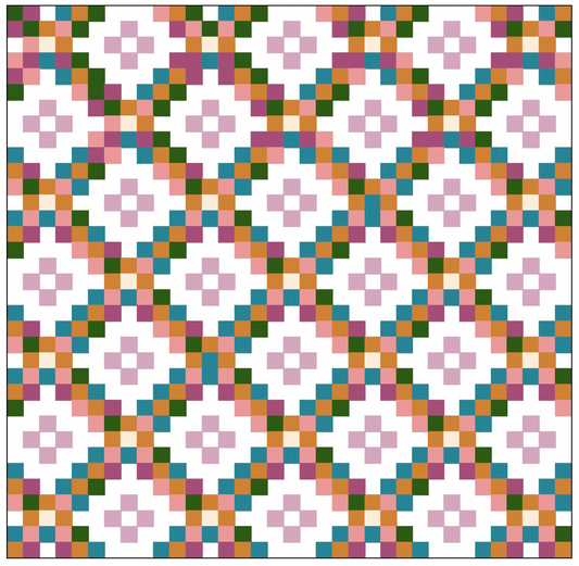 Scrappy Flowers Double Irish Chain Quilt Pattern